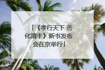 《孝行天下 善化清丰》新书发布会在京举行