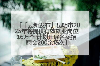「云新发布」昆明市2025年将提供有效就业岗位16万个 计划开展各类招聘会200余场次