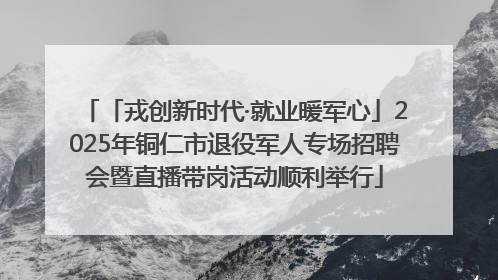 「戎创新时代·就业暖军心」2025年铜仁市退役军人专场招聘会暨直播带岗活动顺利举行