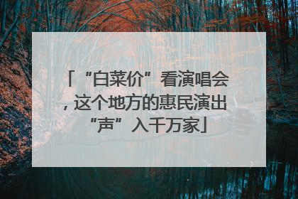 “白菜价”看演唱会，这个地方的惠民演出“声”入千万家