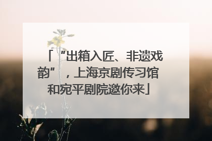 “出箱入匠、非遗戏韵”，上海京剧传习馆和宛平剧院邀你来