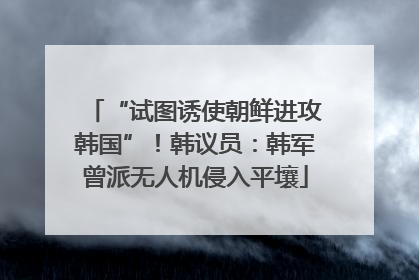 “试图诱使朝鲜进攻韩国”！韩议员：韩军曾派无人机侵入平壤