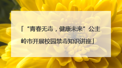 “青春无毒，健康未来”公主岭市开展校园禁毒知识讲座