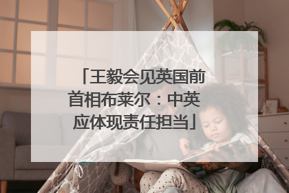 王毅会见英国前首相布莱尔：中英应体现责任担当