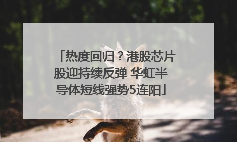 热度回归？港股芯片股迎持续反弹 华虹半导体短线强势5连阳