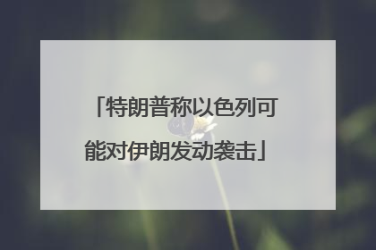 特朗普称以色列可能对伊朗发动袭击