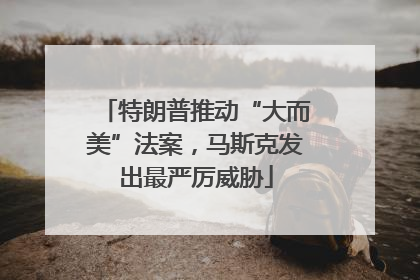 特朗普推动“大而美”法案，马斯克发出最严厉威胁