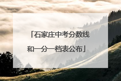 石家庄中考分数线和一分一档表公布