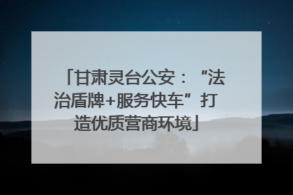 甘肃灵台公安：“法治盾牌+服务快车”打造优质营商环境