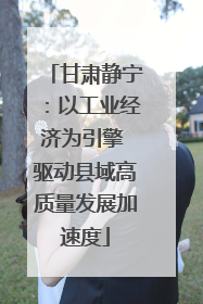 甘肃静宁：以工业经济为引擎 驱动县域高质量发展加速度