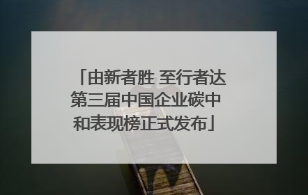 由新者胜 至行者达 第三届中国企业碳中和表现榜正式发布