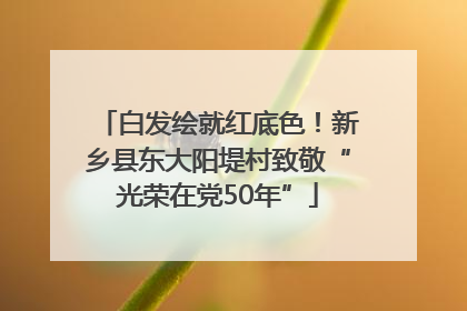 白发绘就红底色！新乡县东大阳堤村致敬“光荣在党50年”