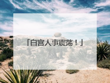 白宫人事震荡！