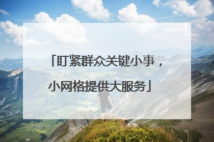 盯紧群众关键小事，小网格提供大服务