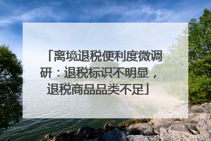 离境退税便利度微调研：退税标识不明显，退税商品品类不足