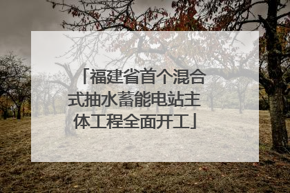 福建省首个混合式抽水蓄能电站主体工程全面开工