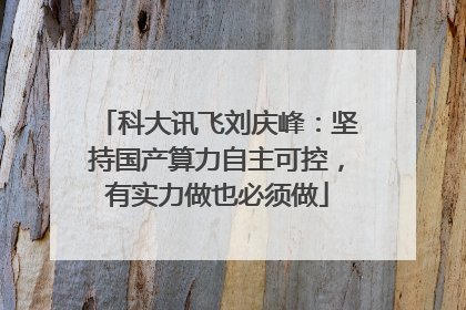 科大讯飞刘庆峰：坚持国产算力自主可控，有实力做也必须做