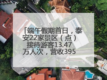 端午假期首日，泰安22家景区（点）接待游客13.47万人次，营收395.19万元