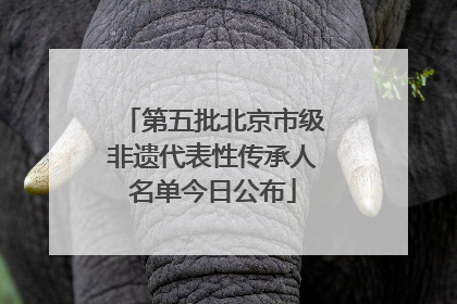 第五批北京市级非遗代表性传承人名单今日公布