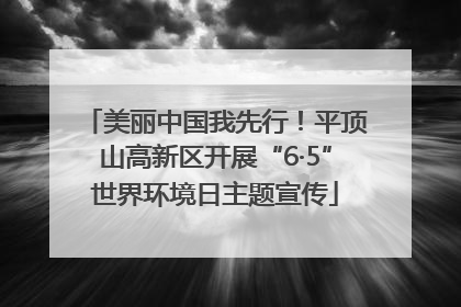 美丽中国我先行！平顶山高新区开展“6·5”世界环境日主题宣传