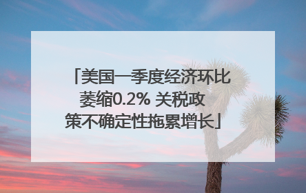 美国一季度经济环比萎缩0.2% 关税政策不确定性拖累增长