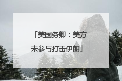 美国务卿：美方未参与打击伊朗