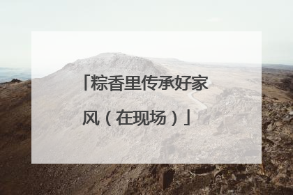 粽香里传承好家风（在现场）