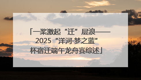 一桨激起“迁”层浪——2025“洋河·梦之蓝”杯宿迁端午龙舟赛综述