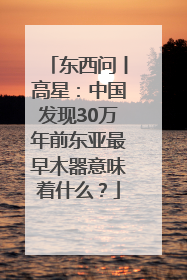 东西问丨高星：中国发现30万年前东亚最早木器意味着什么？