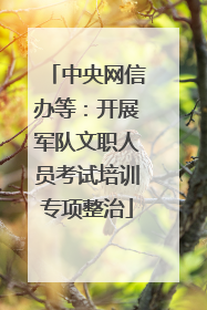 中央网信办等：开展军队文职人员考试培训专项整治