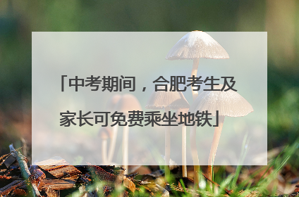 中考期间，合肥考生及家长可免费乘坐地铁