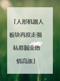 人形机器人板块再度走强 私募掘金热情高涨