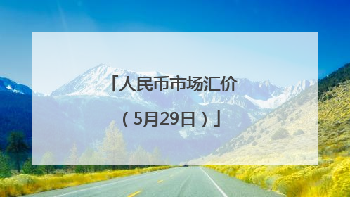 人民币市场汇价（5月29日）