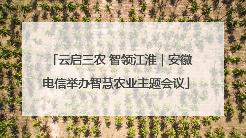 云启三农 智领江淮｜安徽电信举办智慧农业主题会议