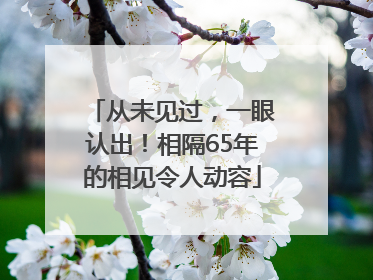 从未见过，一眼认出！相隔65年的相见令人动容