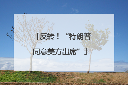 反转！“特朗普同意美方出席”