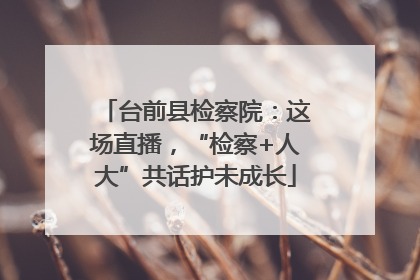 台前县检察院：这场直播，“检察+人大”共话护未成长