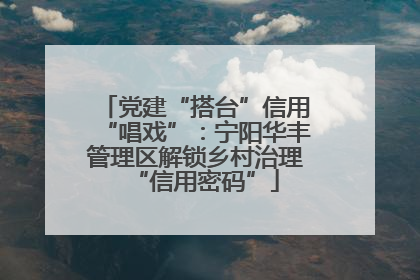 党建“搭台”信用“唱戏”：宁阳华丰管理区解锁乡村治理“信用密码”