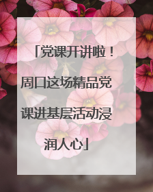 党课开讲啦！周口这场精品党课进基层活动浸润人心