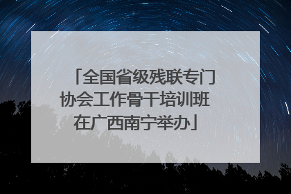全国省级残联专门协会工作骨干培训班在广西南宁举办