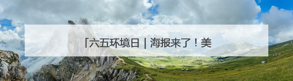六五环境日｜海报来了！美丽中国我先行，上海行！