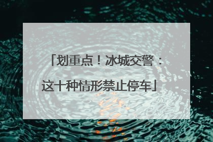 划重点！冰城交警：这十种情形禁止停车