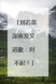 刘若英深夜发文道歉：对不起！