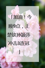 加油！今晚9点，王楚钦孙颖莎冲击3连冠