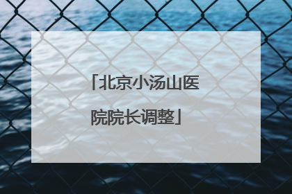 北京小汤山医院院长调整