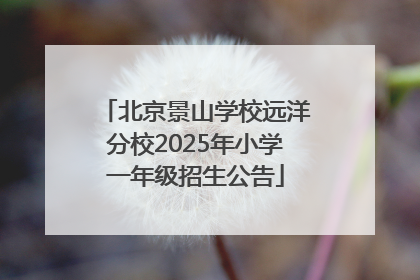 北京景山学校远洋分校2025年小学一年级招生公告