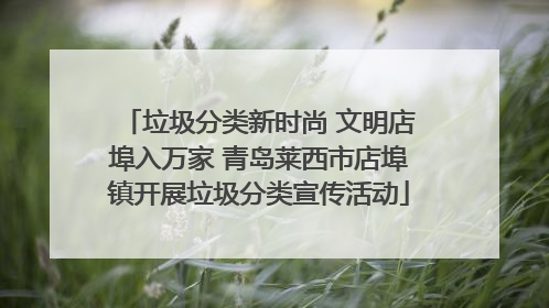 垃圾分类新时尚 文明店埠入万家 青岛莱西市店埠镇开展垃圾分类宣传活动