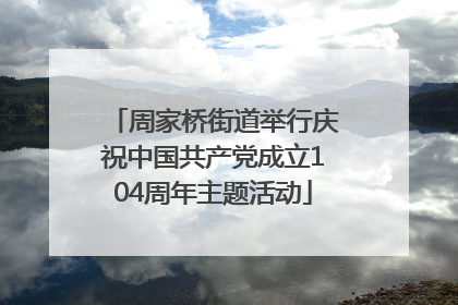 周家桥街道举行庆祝中国共产党成立104周年主题活动