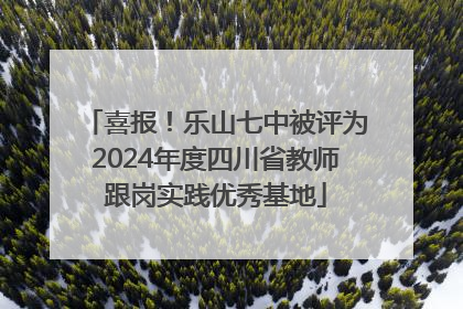 喜报！乐山七中被评为2024年度四川省教师跟岗实践优秀基地