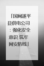 国网遂平县供电公司：强化安全意识 筑牢网安防线